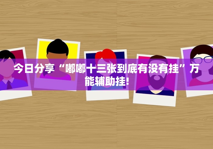 今日分享“嘟嘟十三张到底有没有挂”万能辅助挂!