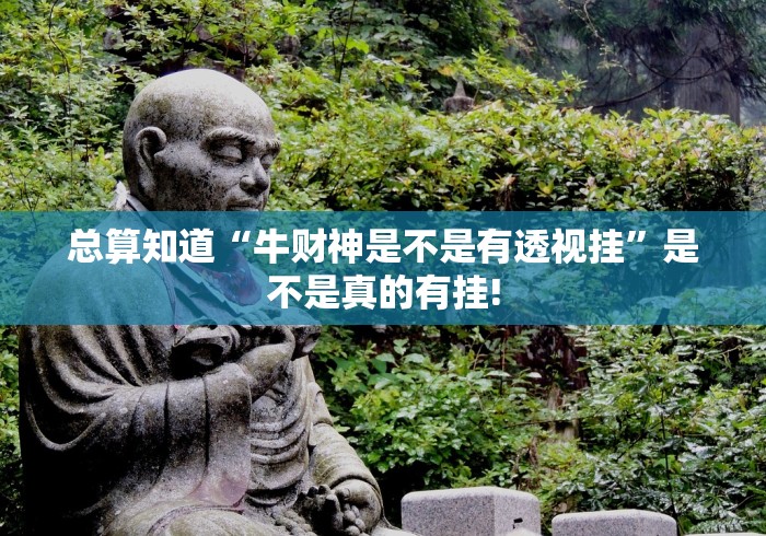 总算知道“牛财神是不是有透视挂”是不是真的有挂!