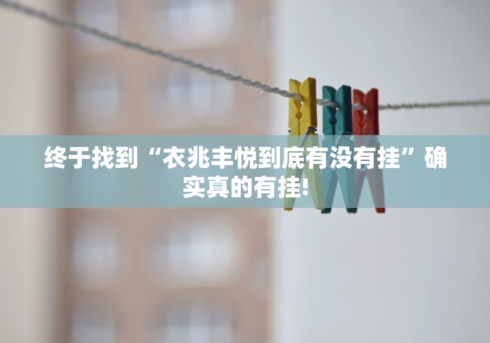 终于找到“衣兆丰悦到底有没有挂”确实真的有挂!