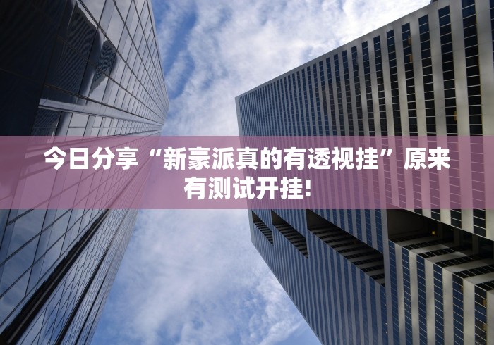 今日分享“新豪派真的有透视挂”原来有测试开挂! 今日分享“新豪派真的有透视挂”原来有测试开挂!