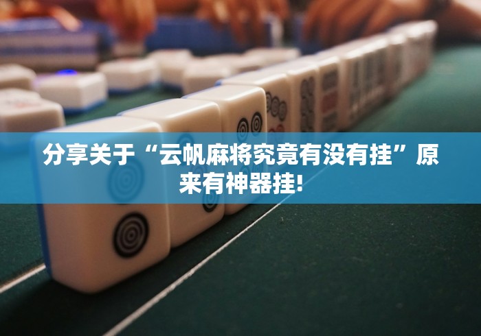 分享关于“云帆麻将究竟有没有挂”原来有神器挂!