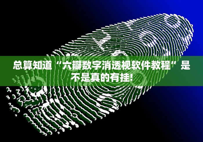总算知道“六瓣数字消透视软件教程”是不是真的有挂!